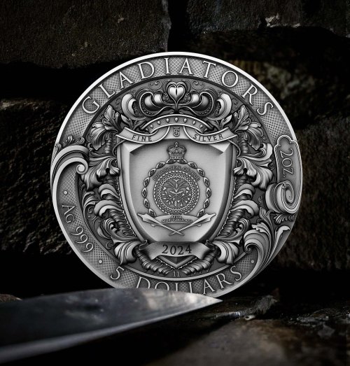 Niue 2024 5$ GLADIATORS 2 Oz silver coin