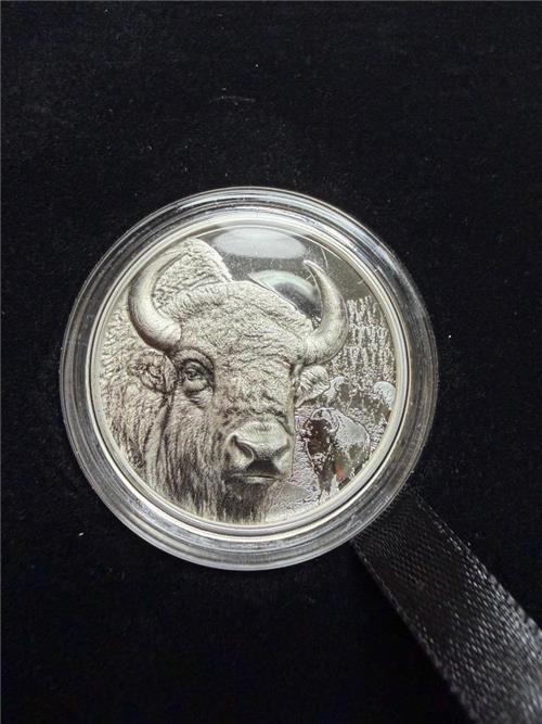 Mongolia 2025 500 Togrog BISON Wild Mongolia 1 Oz silver coin