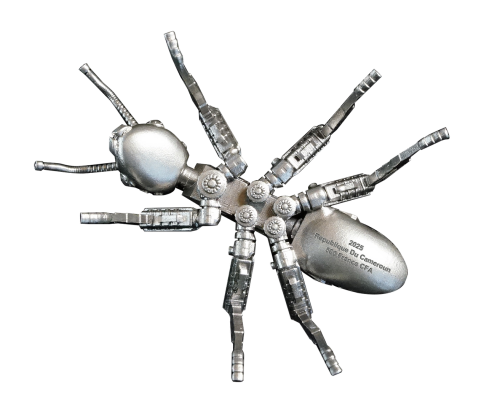 Cameroon 2025 500 Francs MECHANICAL ANT 3D silver coin