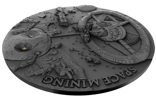Niue 2018 1 Dollar SPACE MINING Station 1 Oz silver coin