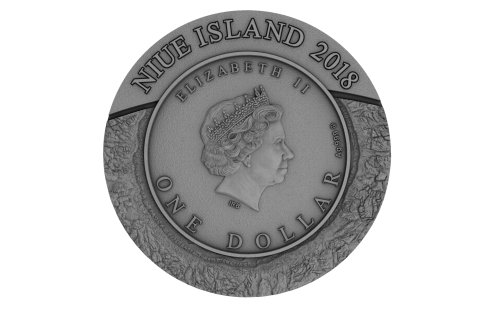 Niue 2018 1 Dollar SPACE MINING Station 1 Oz silver coin