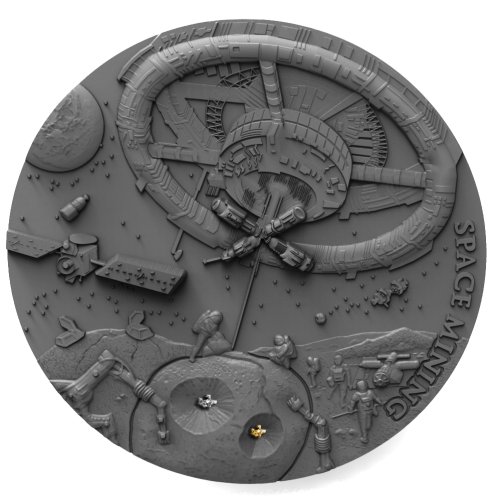 Niue 2018 1 Dollar SPACE MINING Station 1 Oz silver coin