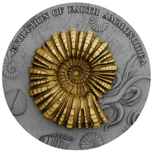 Niue 2018 2 Dollars Evolution of Earth - Ammonoidea 2 oz High Relief silver coin