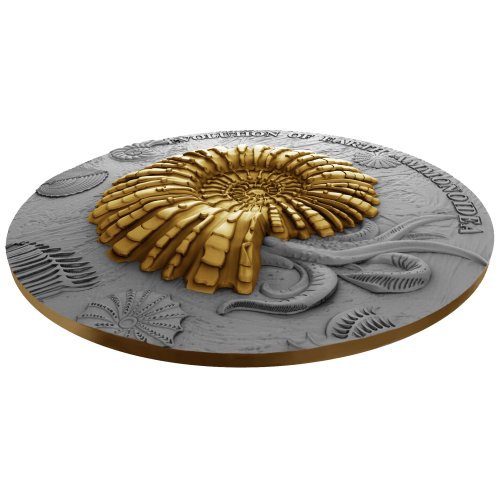 Niue 2018 2 Dollars Evolution of Earth - Ammonoidea 2 oz High Relief silver coin