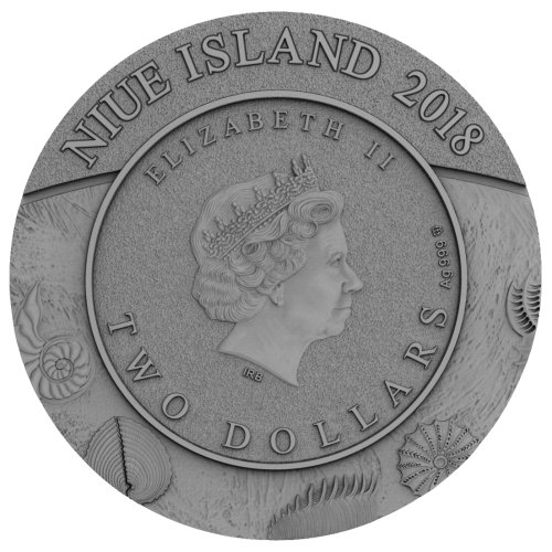 Niue 2018 2 Dollars Evolution of Earth - Ammonoidea 2 oz High Relief silver coin