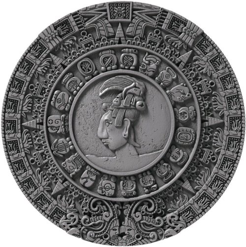 Niue 2018 5 Dollars MAYAN CALENDAR Archeology Symbolism 2 Oz silver coin