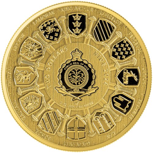 Niue 2024 2 $ SIR LANCELOT Camelot Gilded 1 Oz silver coin