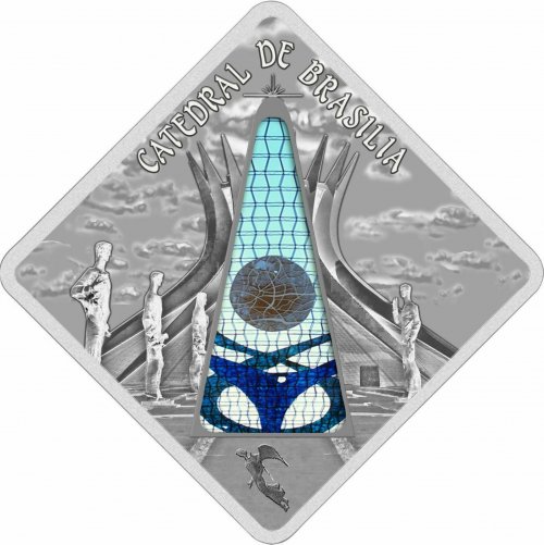 Palau 2012 10$ Sacred Art Holy Windows - BRASILIA CATHEDRAL - 50g Silver Coin