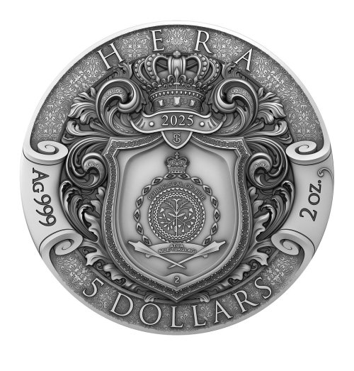 Niue 2025 5 $ HERA Divine Beauty 2 Oz silver coin