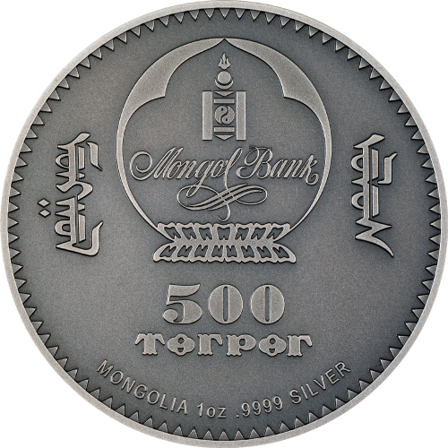 Mongolia 2023 500 Togrog Evolution of Life – Nimravidae 1 Oz silver coin