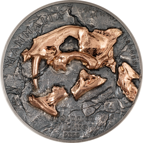 Mongolia 2023 500 Togrog Evolution of Life – Nimravidae 1 Oz silver coin