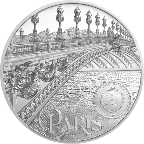Palau 2021 20$ - Tiffany Art Metropolis – Paris 3 Oz Proof silver coin