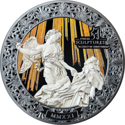 Palau 2021 20$ ECSTASY OF SAINT TERESA Eternal Sculptures 5 Oz Silver Coin