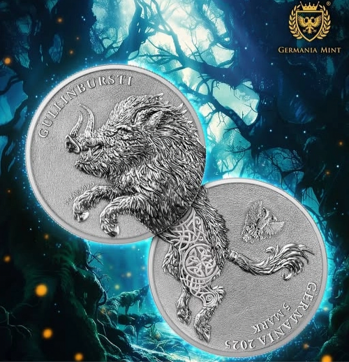 Germania 2025 5 Mark Germania Beasts - Gullinbursti 1 Oz silver coin