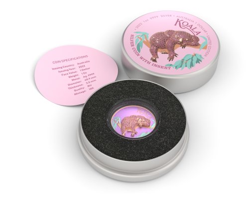 Australia 2022 1$ Koala Pink 1 Oz silver coin