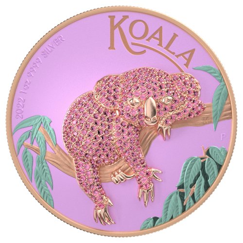 Australia 2022 1$ Koala Pink 1 Oz silver coin