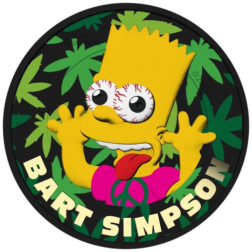 Tuvalu 2022 1$ -Bart Simpson Peace 1 Oz silver coin