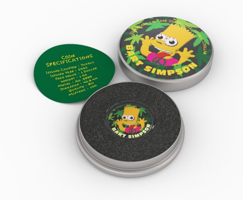 Tuvalu 2022 1$ -Bart Simpson Peace 1 Oz silver coin