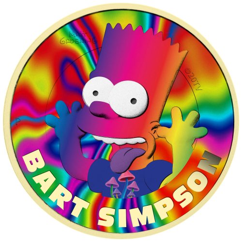 Tuvalu 2022 1$ -Bart Simpson Rainbow 1 Oz silver coin