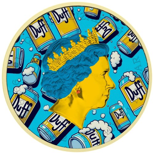 Tuvalu 2022 1$ -Homer Simpson-Beer Time 1 Oz silver coin