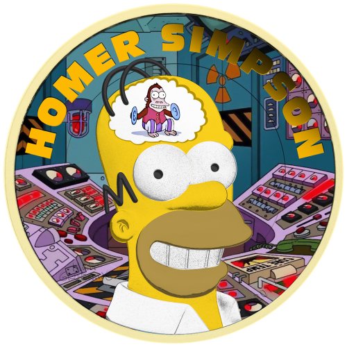 Tuvalu 2022 1$ -Homer Simpson-The Genius 1 Oz silver coin