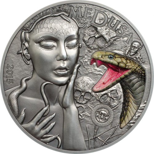 Palau 2015 10$ - Mythical Creatures - Medusa 2 Oz- silver coin