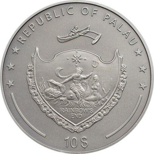 Palau 2015 10$ - Mythical Creatures - Medusa 2 Oz- silver coin