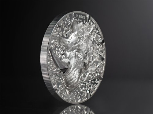 Cook Islands 2025 20$ RHINO Silver Burst 3 Oz silver coin