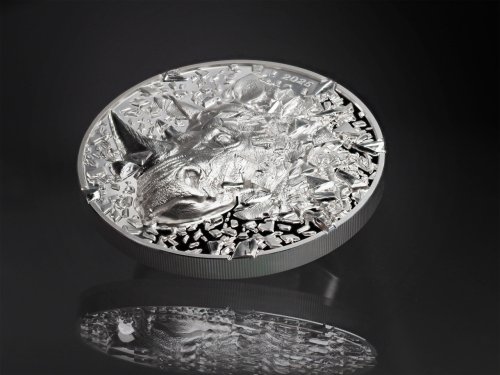 Cook Islands 2025 20$ RHINO Silver Burst 3 Oz silver coin