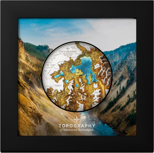 Cook Islands 2025 25$ YELLOWSTONE Topography 5 Oz  silver coin