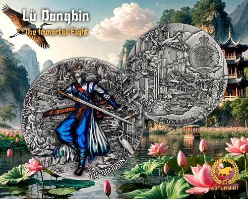 Niue 2023 5$ LÜ DONGBIN 2 Oz silver coin