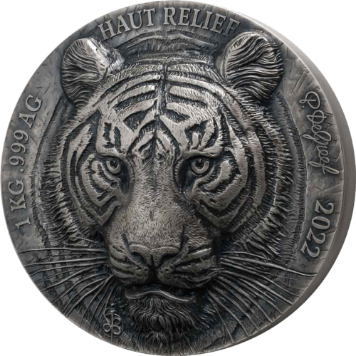 Ivory Coast 2022 10000 Francs Big Five – Tiger- 1 Kg silver coin