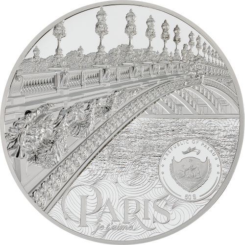 Palau 2021 50$ TIFFANY ART METROPOLIS Paris 1 Kg silver coin
