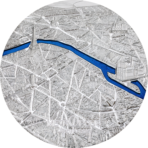 Palau 2021 50$ TIFFANY ART METROPOLIS Paris 1 Kg silver coin