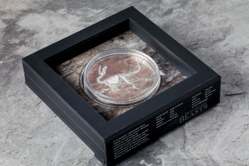 Mongolia 2018 2000Togrog VELOCIRAPTOR Prehistoric Beasts 3 Oz  silver coin