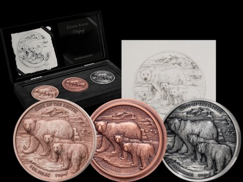 Ivory Coast 2025 5000 Francs King of the Arctic - Polar Bear 5 Oz silver coin