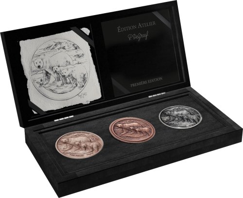 Ivory Coast 2025 5000 Francs King of the Arctic - Polar Bear 5 Oz silver coin