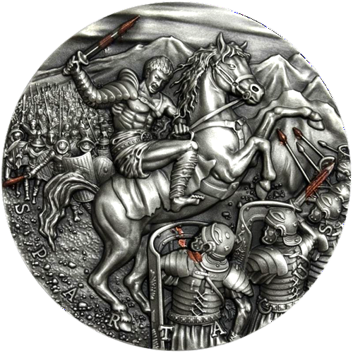 Niue 2017 5 Dollars SPARTACUS Slave Revolt Great Commanders 2 Oz silver coin