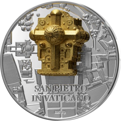 Gabon 2025 1000 Francs SAN PIETRO IN VATICANO Full Sculpture 1 Oz silver coin