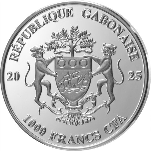 Gabon 2025 1000 Francs SAN PIETRO IN VATICANO Full Sculpture 1 Oz silver coin