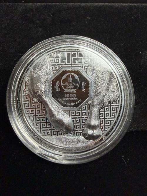 Mongolia 2025 1000 Togrog BISON Wild Mongolia 2 Oz Black Proof silver coin