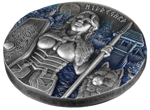 Germania 2022 10 Mark Valkyries: Hildegard 2 Oz Antique Finish Silver Coin