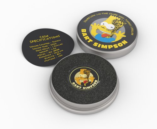 Tuvalu 2022 1$ -Bart Simpson Tyson 1 Oz silver coin
