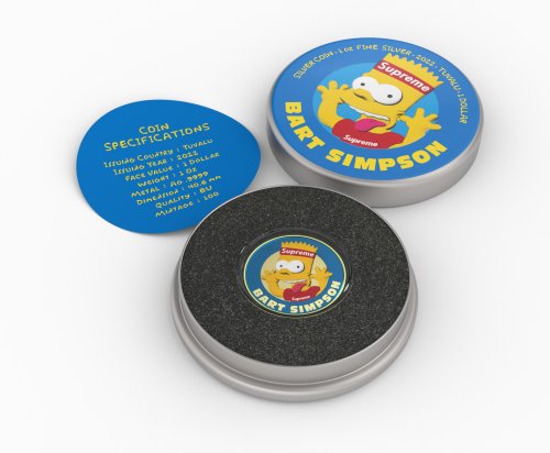 Tuvalu 2022 1$ -Bart Simpson Supreme II 1 Oz silver coin
