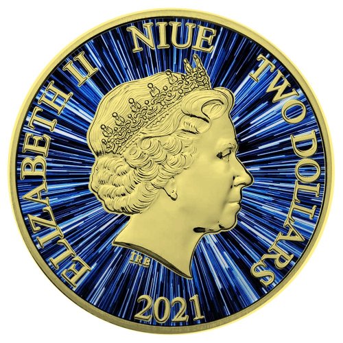 Niue 2021 2$ Millennium Falcon with Holo Effect 1 Oz silver coin