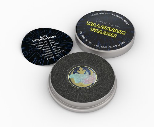 Niue 2021 2$ Millennium Falcon with Holo Effect 1 Oz silver coin