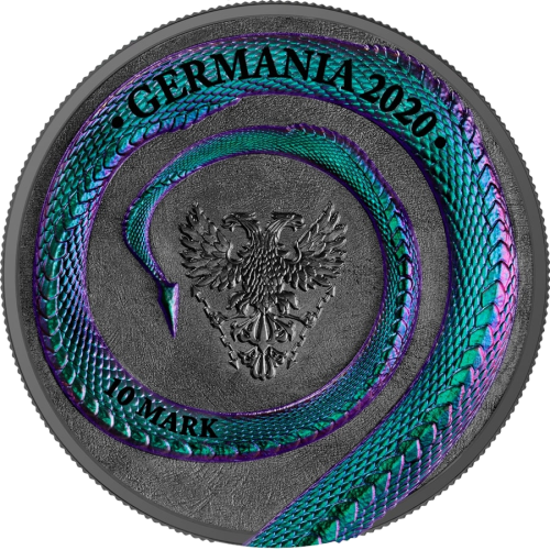 Germania 2020 10 Mark FAFNIR GEMINUS Dragon Chameleon 2 Oz  silver coin
