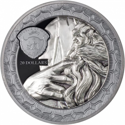 Palau 2022 20$ MOSES Eternal Sculptures II 3 Oz Silver Coin