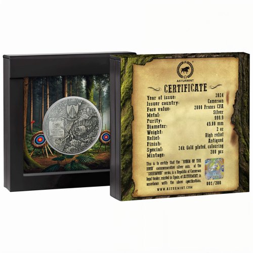 Cameroon 2024 2000 Francs ROBIN OF THE HOOD Sherwood 2 Oz Silver coin