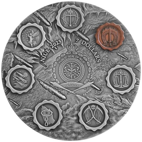 Niue 2025 7$ RED HORSE Seven Seals of the Apocalypse 3 oz  silver coin